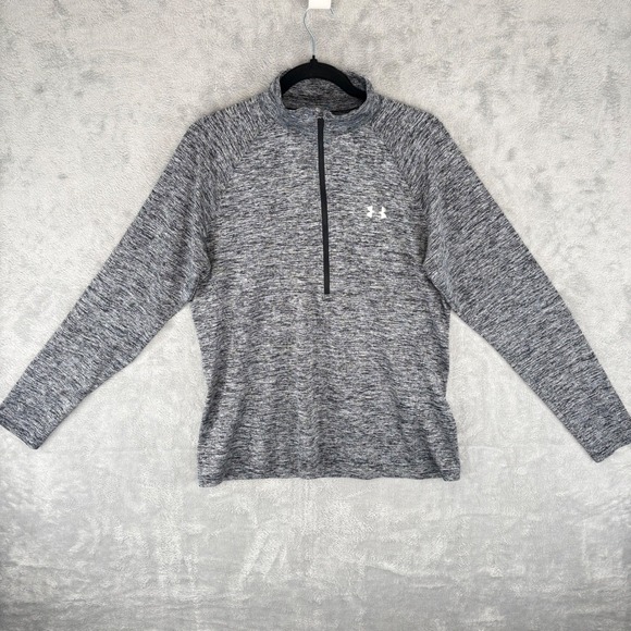 Under Armour Other - Under Armour Men XL HeatGear Gray 1/2 Zip Lightweight Pullover Long Sleeve Shirt
